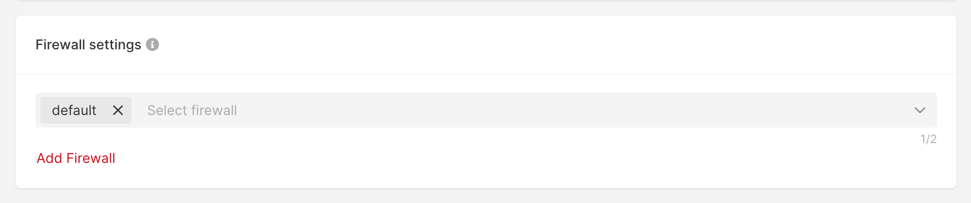 The Firewall settings