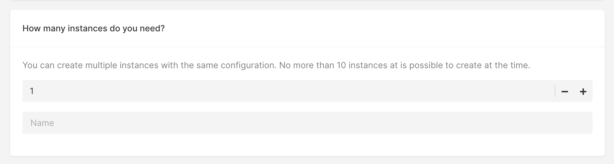 The field to set the number of instances